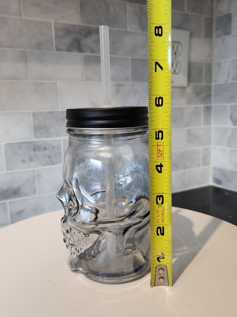 Glass Skull Mason Jar Tumbler - Picture 8 of 10